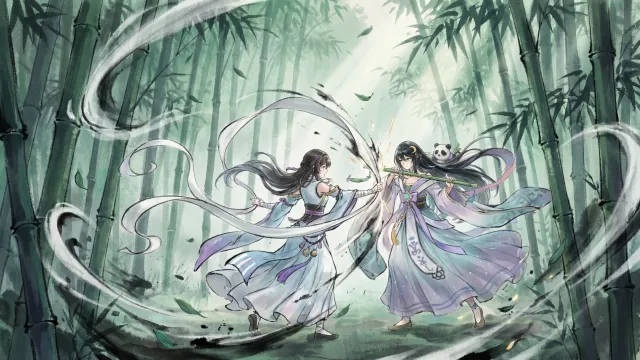 竹林切磋 — 白縈懷與瑤琴劍